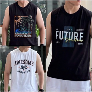 Áo Sát nách nam - tank top Krad 03 100% cotton, form rộng phù hợp đi tập, đi du lịch, mặc nhà...