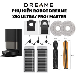 Phụ kiện robot hút bụi Dreame X50 Ultra-Pro-Master, Chổi chính, Cạnh, Khăn lau, lọc Hepa, Túi rác