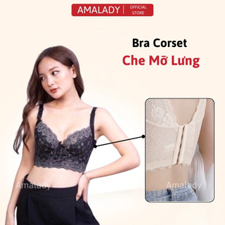  Áo Ngực Bra Corset Nữ Bản To Đệm 1cm Nâng Ngực Không Lộ Mỡ Lưng Mỡ Nách 