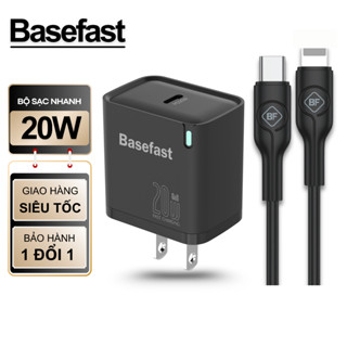 Bộ sạc nhanh Basefast BS26 ,1 cổng PD 20W kèm dây silicon 1m cho Phone Xr Xsm 11 12 13 14 Promax
