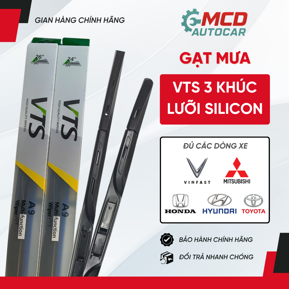 Gạt mưa 3 khúc lưỡi silicon VTS chính hãng