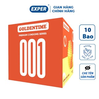 Bao cao su gai lưỡi mèo Golden Time cao cấp thế hệ mới hộp 10 cái, bcs có gai siêu mỏng kéo dài quan hệ