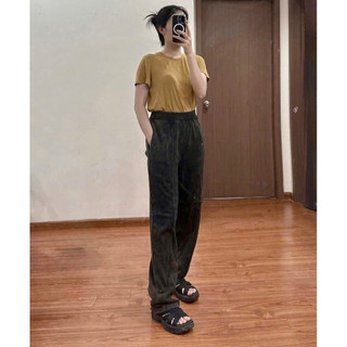 (4 màu) quần nỉ da cá nữ new in wash bụi hàng xuất dư vnxk