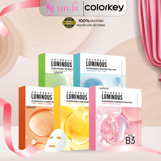    Mẫu Mới   Hộp 10 Miếng Mặt Nạ Giấy Colorkey Luminous B3 Thế Hệ Mới Giúp Dưỡng Sáng Da 30ml miếng 