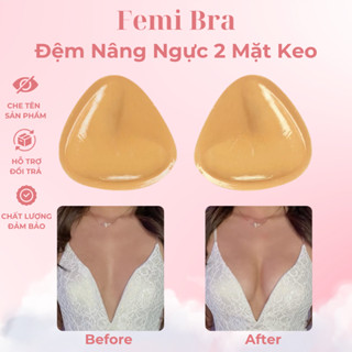 Miếng Độn Ngực Tam Giác Hai Mặt Keo Dính Siêu Chắc Sử Dụng Được Nhiều Lần Cao Cấp Femi Bra - MD13