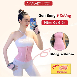  Gen Nịt Bụng Siết Eo Nịt Bụng Sau Sinh 9 Xương HỒNG XÁM Thoáng Khí Mặc Thoải Mái Cả Ngày 