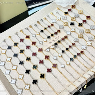 Vòng tay cỏ bốn lá, lắc tay cỏ 4 lá titan không han gỉ