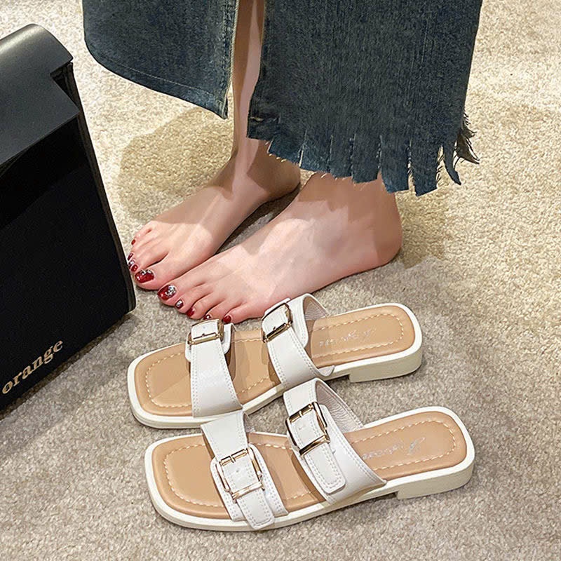 Dép nữ phiên bản Hàn Quốc mới đế mềm đơn giản để mặc dép một dây phẳng