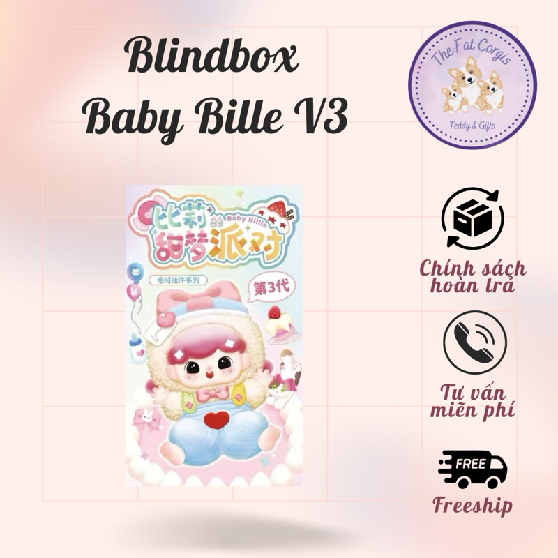 Blindbox hộp mù móc khoá gấu bông Baby Billie Sweet Treats đáng yêu