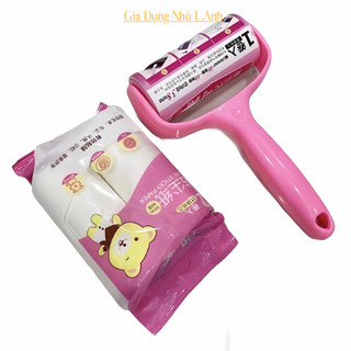  Cây lăn bụi quần áo chăn màn lông chó mèo - sử dụng lõi giấy dạng con lăn bụi dùng để lăn dính xé từng lớp-GDNLA 