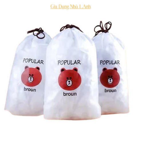 Túi màng bọc thực phẩm JYoohome chất liệu PE co dãn có chun siêu dai, Túi gấu bọc đồ ăn-GDNLA