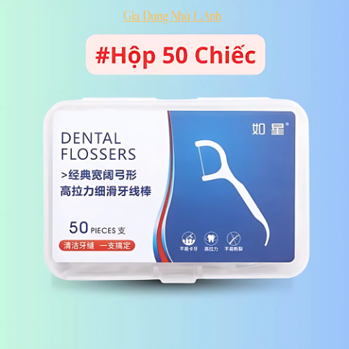 Tăm chỉ nha khoa hộp 50 cái, tăm chỉ nha khoa okamura-GDNLA