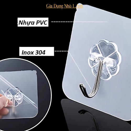 Móc Dán Tường Trong Suốt Treo Đồ Nhà Tắm Nhà Bếp Siêu Chắc 6x6cm-GDNLA