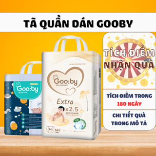 [Kèm Quà] Tã/bỉm quần dán Gooby ngày-đêm chống tràn hiệu quả đủ size M46/L56/XL52/XXL48 cho bé