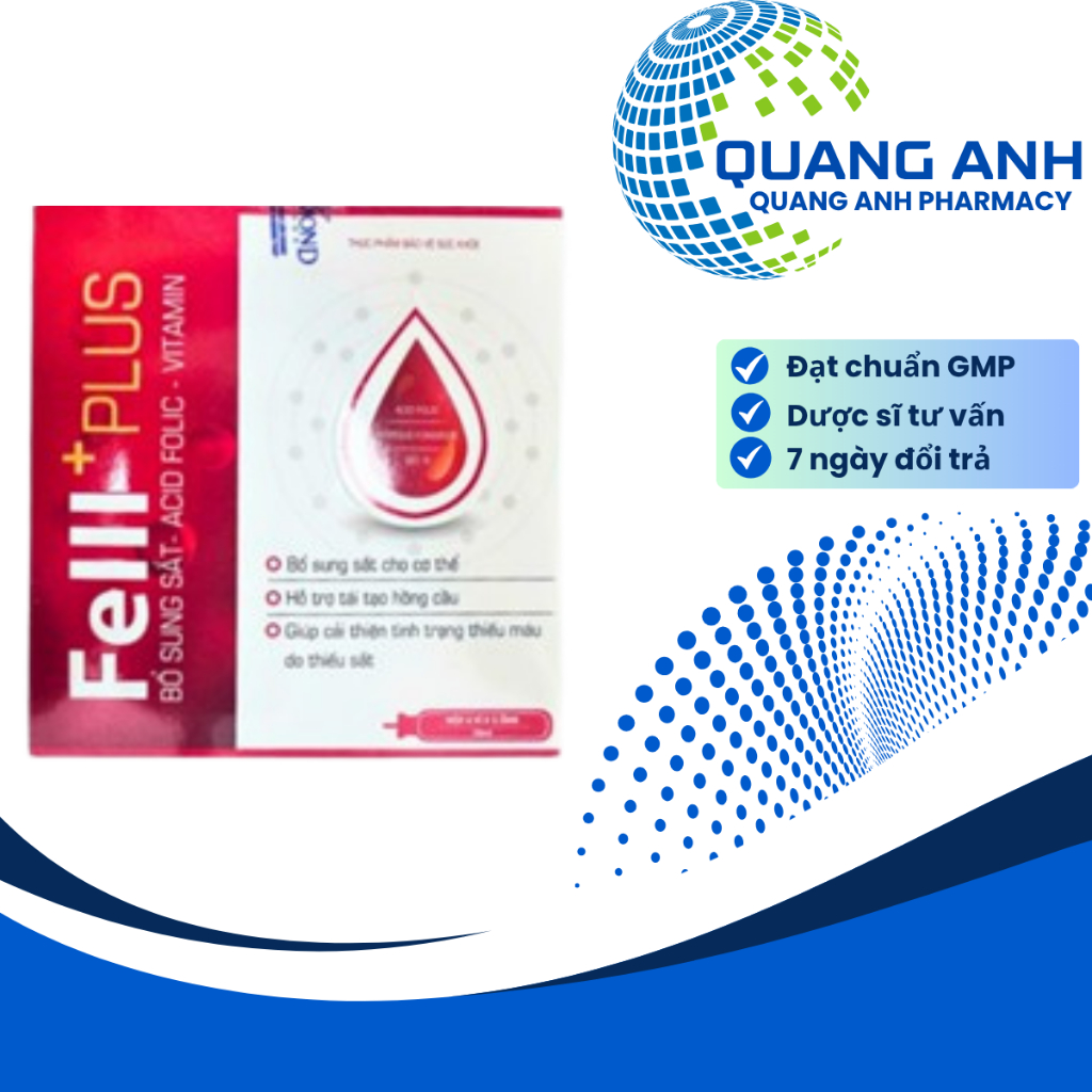 [CHÍNH HÃNG] Fe III Plus – Viên Bổ Sung Sắt, Acid Folic, Vitamin Và Khoáng Chất Cho Cơ Thể Hộp 4 Vỉ 