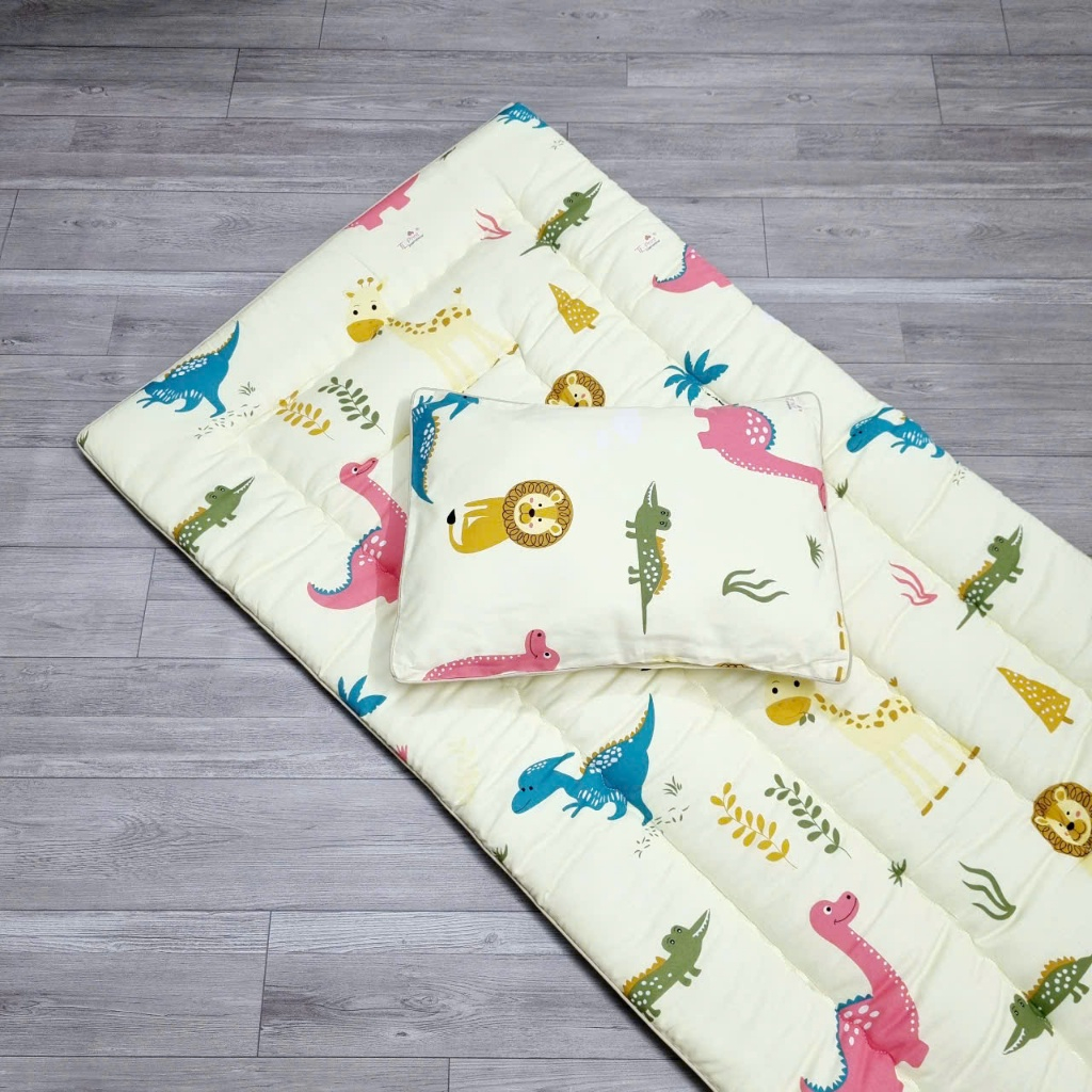 COMBO 1 NỆM + 1 GỐI NẰM CHO BÉ đi mẫu giáo,đi nhà trẻ CHÍNH HÃNG KIMHOME CHẤT KARA,COTTON 0 đến 8 tuổi