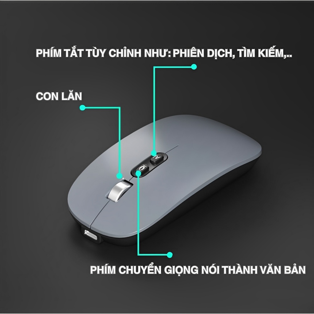 Chuột AI Thông Minh A7 Không Dây Phiên Dịch Đa Ngôn Ngữ Chuyển Giọng Nói Thành Văn Bản Dễ Dùng | BigBuy360 - bigbuy360.vn