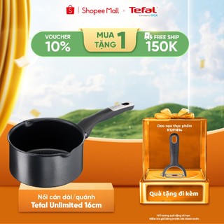  Nồi cán dài  quánh Tefal Unlimited 16cm G2552802 - Dùng cho mọi loại bếp - BH 24 Tháng 