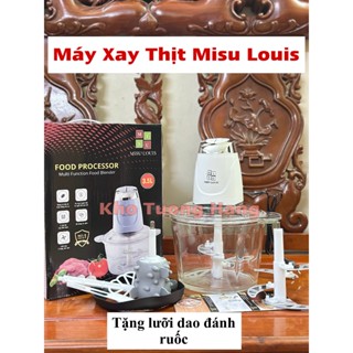 Máy Xay Thịt, Máy Xay Đa Năng Misu, Cối Thủy Tinh 3,5L, Công Suất 500w, 4 Lưỡi Dao Inox Sắc Bén Không Gỉ