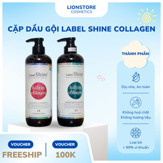  Dầu gội xả LABEL SHINE 750ml  kiềm dầu phục hồi làm phồng chân tóc siêu mềm mượt hương nước hoa 