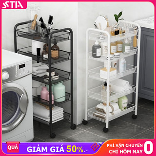  Xe đẩy Spa 3 4 5 tầng Giỏ lưới kim loại Kệ đựng đồ đa năng Kệ 4 tầng có bánh xe 