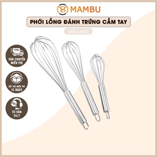 [MẪU MỚI] Cây Phới Lồng Tròn Đánh Trứng Khuấy Trộn Bột Đánh Bông Kem Bơ Bằng Thép Không Gỉ Inox