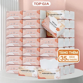 (BAO BÌ MỚI) Giấy ăn rút Top Gia Sắc Hạ thùng 30 gói 4 lớp dập vân 4D chắc chắn siêu dai