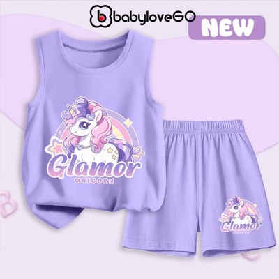 Bộ quần áo ba lỗ cho bé BabyloveGO, set đồ thun thoáng mát cho bé 1-10 tuổi XT-PN11