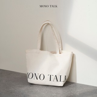 Túi Vải Canvas (màu trắng) MONO TALK chữ in Canvas Tote Bag P10003F