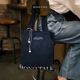 Túi Vải Canvas (màu navy) MONO TALK chữ in Canvas Tote Bag P10003TK