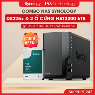[Combo NAS] Synology DS225+ kèm 1 ổ cứng HAT3300 6TB – Giải pháp lưu trữ chuyên nghiệp cho gia đình