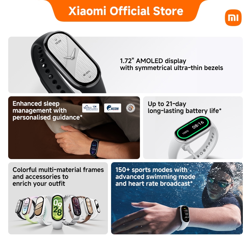 Đồng hồ thông minh Xiaomi Smart band 10｜Màn hình AMOLED 1,72", viền siêu mỏng đối xứng | BigBuy360 - bigbuy360.vn