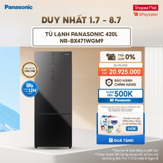 [NHẬP MÃ ELPN2T5K GIẢM 18% TỐI ĐA 2TR5] Tủ lạnh Panasonic Inverter Mặt Gương Ngăn đông mềm 420L NR-BX471WGM9 - BH 2 năm