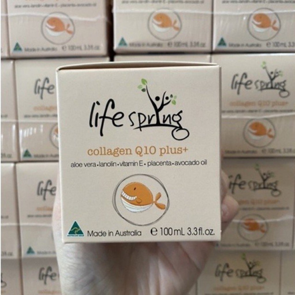 KEM nhau thai cừu LifeSpring Collagen Q10 Plus, Giúp Mờ Thâm Nám 100ml (Kem Bôi  nhau cừu Q10)