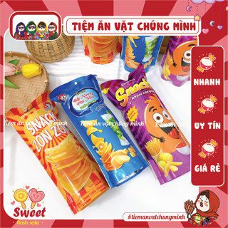   COMBO 5 GÓI  Snack Khoai Tây Lắc Linh Lala Vị  Tôm Cay Rong biển Phô mai Gói To 50g Đồ ăn vặt 