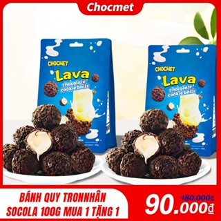CHOCMET Bánh Trứng Nổ Nhân Socola (Bịch/100g) - Bánh Trứng Mini Nhân Sữa Chảy, Snack Ăn Vặt Văn Phòng Thơm Ngon