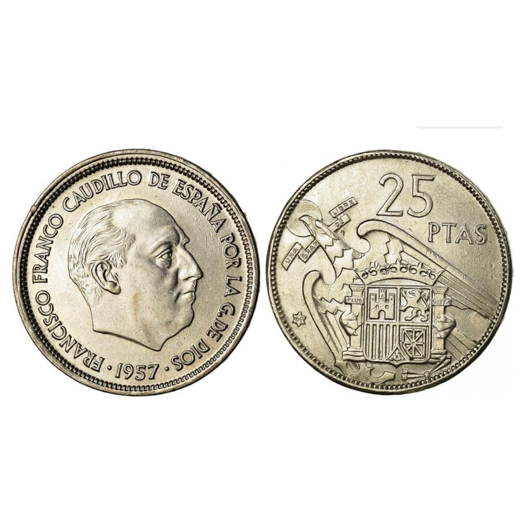 Đồng xu 25 pesetas  1957 Tây Ban Nha