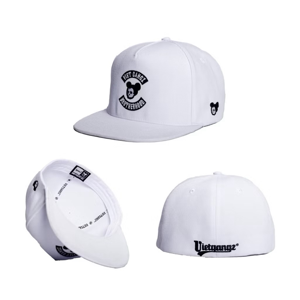 [Chính Hãng] Mũ/Nón Lưỡi Trai VIETGANGZ Thêu "Vietgangz Brotherhood" WHITE - Phong Cách Hiphop