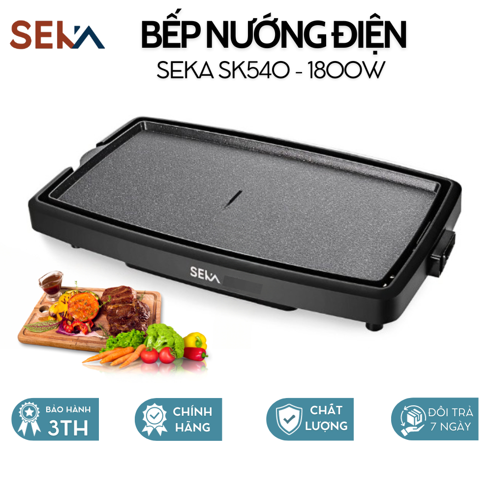 Bếp Nướng Điện Không Khói Seka SK540 Công Suất 1800W Nhôm Phủ Chống Dính 5 Mức Nhiệt Tuỳ Chỉnh