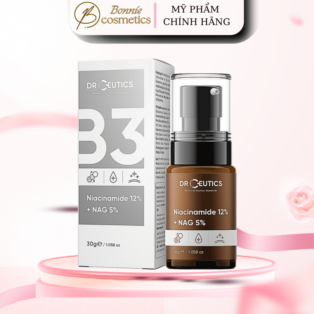 Serum B3 DrCeutics Niacinamide 12% + NAG 5% Giảm Thâm Sáng Da 30ML