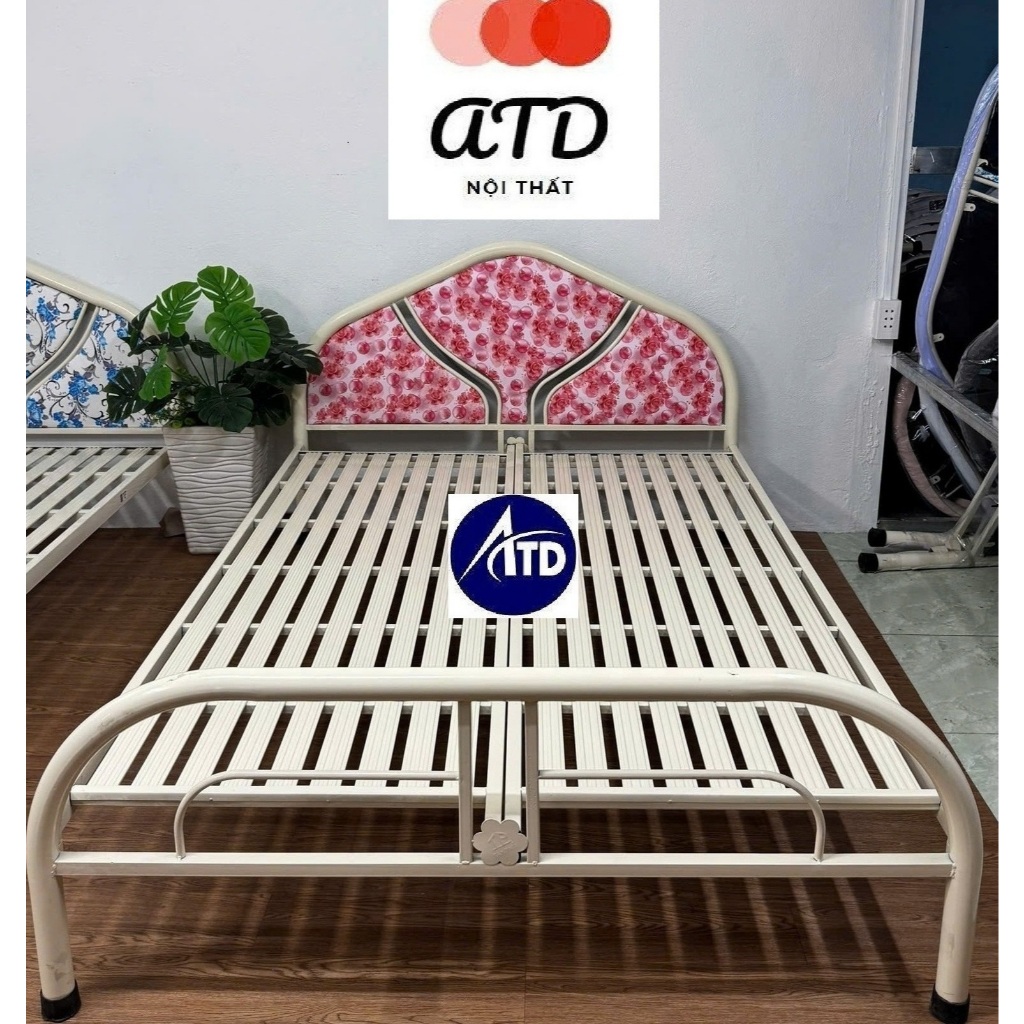 Giường Sắt Đơn Ống Tròn Sơn Tĩnh Điện Ngang 80x2m - 1m8x2m