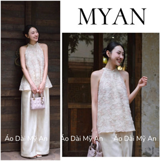 Set áo yếm óng ả MẠC SƯƠNG chất voan thêu cao cấp phù hợp đi du lịch, đi chơi, chụp ảnh -  Áo Dài Mỹ An