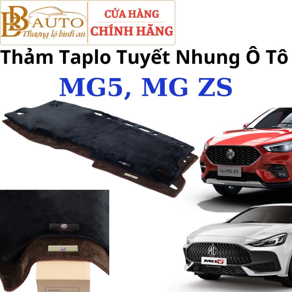 Thảm Taplo Tuyết Nhung Ô Tô MG ZS 2020 đến 2024, MG 5 AT 2022-2024 Cao Cấp Chống Nắng, Nóng, Bảo vệ 