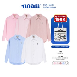 Áo Sơ Mi Dài Tay Form rộng NOAM Nafox Oxford - Màu Trắng/ Xanh/Hồng kẻ sọc/Đỏ kẻ sọc/Xanh kẻ sọc