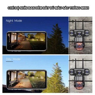 Camera YooSee 3 Mắt Giám Sát Ngoài Trời Xoay 360 độ Xem Đêm Có Màu Không Dây IP66 Thông Minh chống nước - FHD 12MP