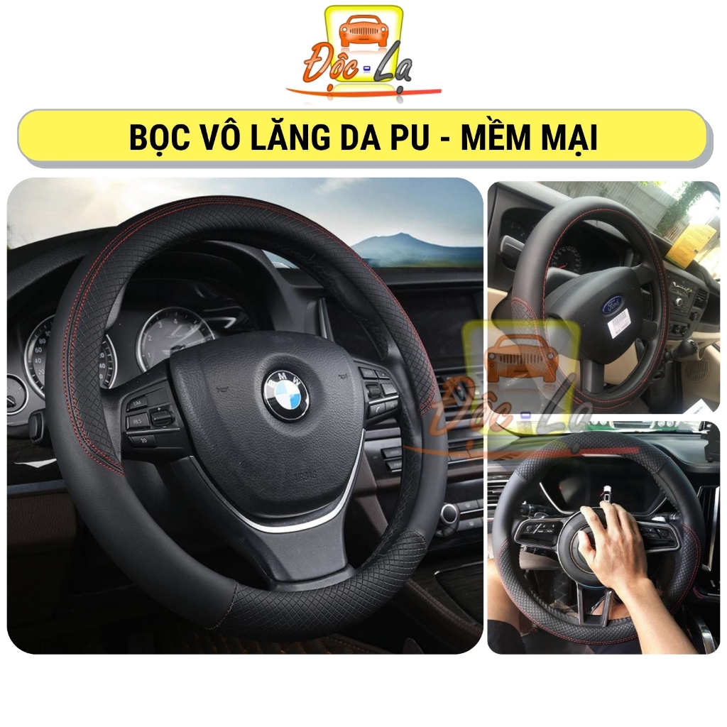 Bọc vô lăng da PU size 38cm cho mọi dòng xe