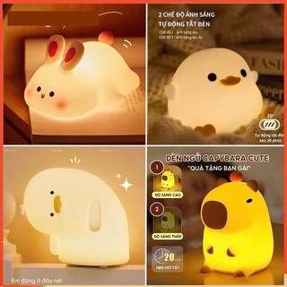  Đèn ngủ cảm ứng Nhiều Hình Thù Ngộ Nghĩnh Đáng Yêu Silicone USB có thể sạc 