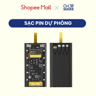( Loại 1 ) Sạc Dự Phòng Trong Suốt 20000mAh TZ66 Với 2 Cổng Sạc Nhanh 22.5w và PD 20W Màn Hình LED Cực Đẹp