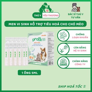  Men vi sinh Probi 28 Vemedim cho chó mèo với 5 tỷ lợi khuẩn 1 hộp 10 ống 5ml chính hãng công ty 