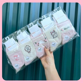Set 5 đôi vớ tất cổ cao màu hồng nam nữ cotton kháng khuẩn thấm hút mồ hôi MOHALI SVC055